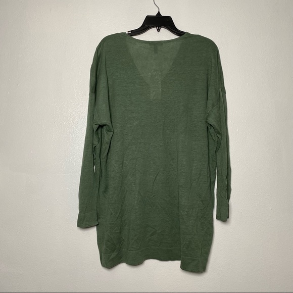 Eileen Fisher V Neck Tunic Sweater Green Nori M XL - Picture 10 of 11